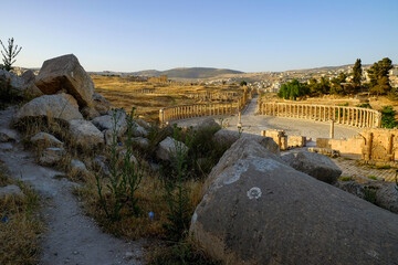 View of the temple of Zeus Jerash, Jordan