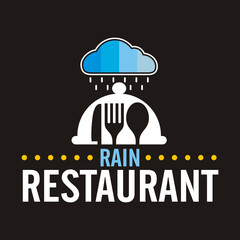 rain restaurant logo concept vector illustration