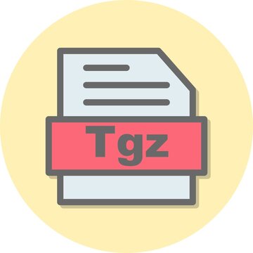 Tgz Line Filled Circle Vector Icon Design