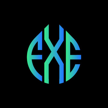 FXE letter logo design on black background. 
FXE circle letter logo design with ellipse shape.
FXE creative initials letter logo concept. FXE logo vector. 