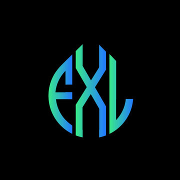 FXL letter logo design on black background. 
FXL circle letter logo design with ellipse shape.
FXL creative initials letter logo concept. FXL logo vector. 