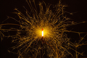 sparkler on black background