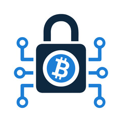 Bitcoin, encryptions, coin, cryptocurrency icon. Editable vector graphics.