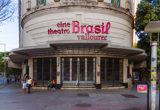 BELO HORIZONTE, MINAS GERAIS, BRAZIL - SEPTEMBER 5, 2021: Cine Theatro Brasil Vallourec at 7 Square (Pra&ccedil;a Sete)