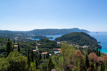 The Plaiokastritsa coastline in Korfu, Greece.