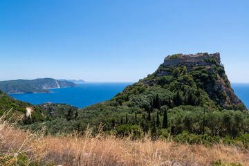 The Plaiokastritsa coastline in Korfu, Greece.