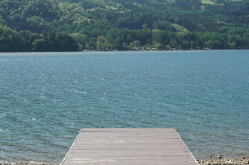 信州、北アルプス、青木湖。こんな晴れた日に巡り合えた。