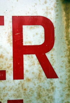 Written Wording in Distressed State Typography Found Letter r