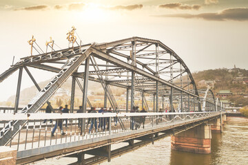 Zhongshan Iron Bridge on the Yellow River in Lanzhou, China