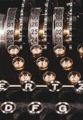 Bulbs and rotors from a German World War 2 Enigma machine.