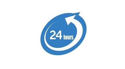 24 hours Icon or Logo. vector isolated editable flat of 24 hours icons