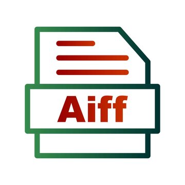 Aiff Line Gradient Vector Icon Design