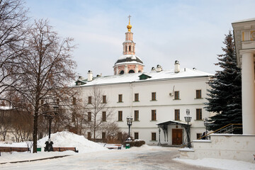 Danilov stavropegic monastery on a winter day in Moscow