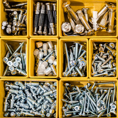 A set of bolts and self-tapping screws for mounting and assembling furniture for home and office