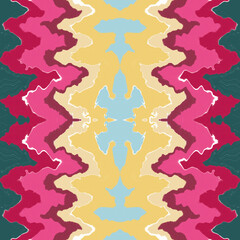 Retro vintage orient style zigzag wave random  shapes pattern art. asian embroidery batik style print. for interior