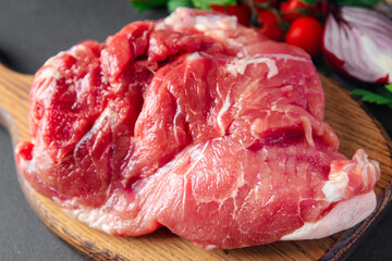 pork meat shoulder or hip fresh food belly pork healthy meal food snack on the table copy space food background rustic top view keto or paleo diet