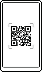 QR code scan icon. Vector illustration isolated on white background.