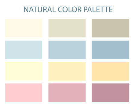 Creative vector illustration of natural tone color palette set isolated on white background. Art design.Shape in natural color palette