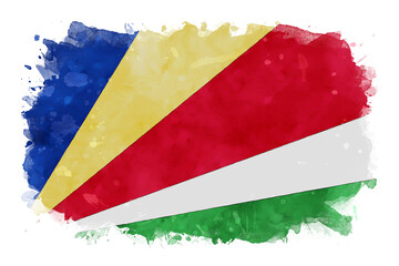 Seychelles National Flag Watercolor Illustration