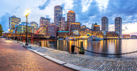 View of Boston Harbor and Financial District.