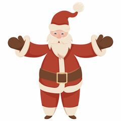 Santa claus, vector image for christmas and new year, vector sticker