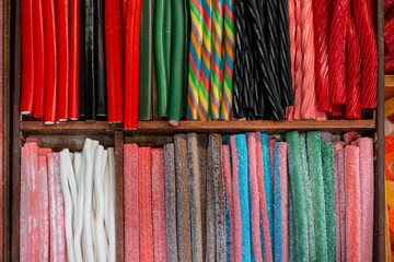 Delicious jelly beans or gominolas in Spanish