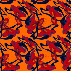 Unusual abstract hand drawn colorful pattern