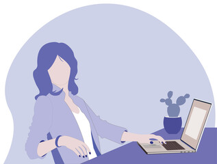 girl working at laptop