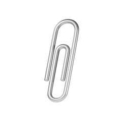 Obraz premium Metal Paper Clip 3D Icon. 3D illustration.