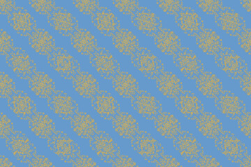 Seamless pattern with interesting doodles on colorfil background. Pano. Raster illustration.