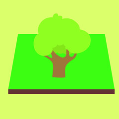 Tree Cartoon Flat Vector Illustration
