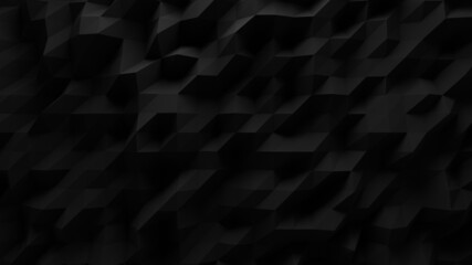 dark background image with geometric triangular structures in black and gray tones lightened by a light source positioned above it