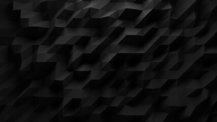 dark background image with geometric triangular structures in black and gray tones lightened by a light source positioned above it