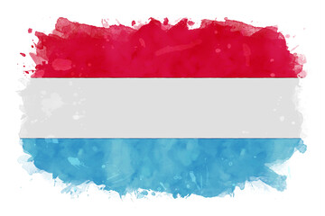 Luxembourg National Flag Watercolor Illustration