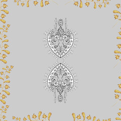 Seamless pattern with interesting doodles on colorfil background. Vector illustration.