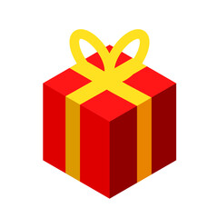 Red Christmas gift box vector illustration logo icon clipart
