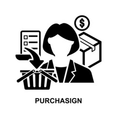 Purchasing icon isolated on white background vecotor illustration.