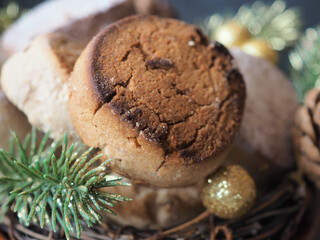 Typical Christmas Spanish cookies Polvoron, Mantecado