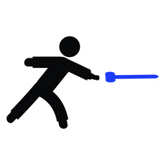 Obraz premium Fencing Sport Player Icon