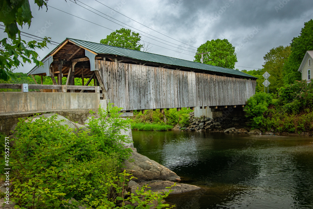 Poster Warren Covered Bridge on the Mad River in Warren, Vermont