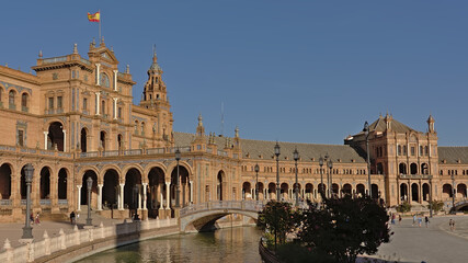 Fototapeta na wymiar Architecture detail of Plaza de Espana, Seville