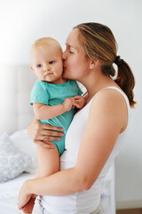 Mom just keeps those kisses coming