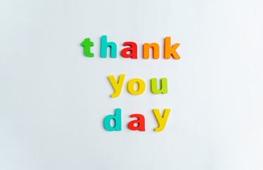 Thank you note. Concept of manifestation of gratitude and appreciation. Flat lay.