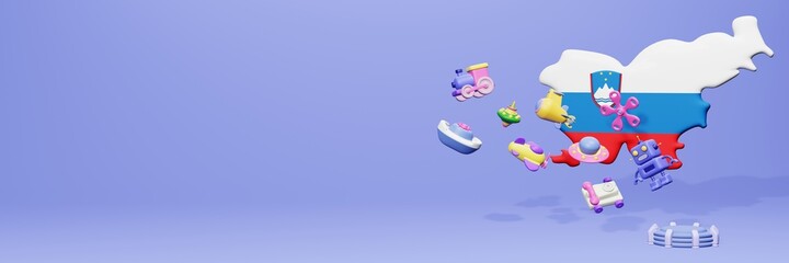 3d rendering of children's games for promotional templates and covers in Slovenia