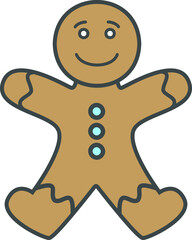 Gingerbread man cookie vector icon
