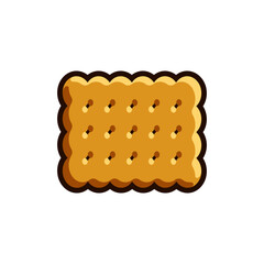 Square cookie cracker isolated on white background. Vector cartoon illustration.