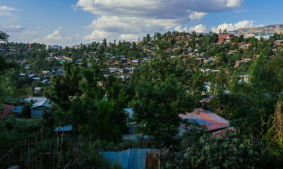 Obraz premium Daily life of poor people in African small town, Lalibela, Ethiopia