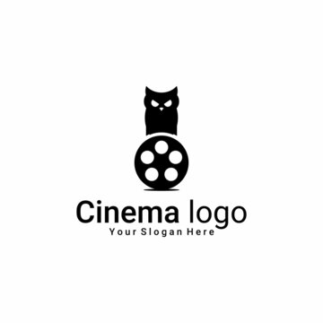 cinema and owl logo vector