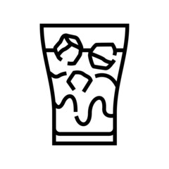 ice coffee line icon vector. ice coffee sign. isolated contour symbol black illustration