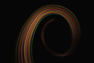 Blurred light rainbow lines. Colored streaks of light.